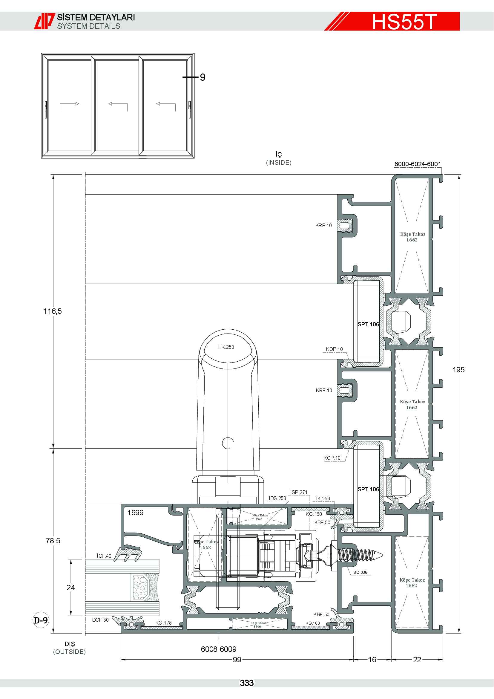 HEBESCHİEBE SÜRME ALÜMİNYUM 40